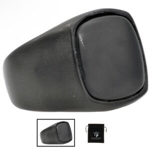 Mens Onyx And Black Stainless Steel Ring